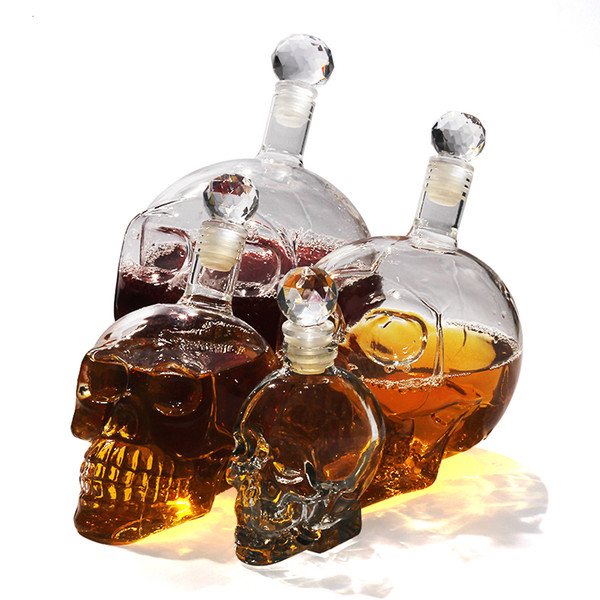 350 /550 /1000ml Creative Skull Head Whiskey Vodka Wine Decanter Bottle Whisky Glass Beer Spirits Cup Water Glass Bar Tool