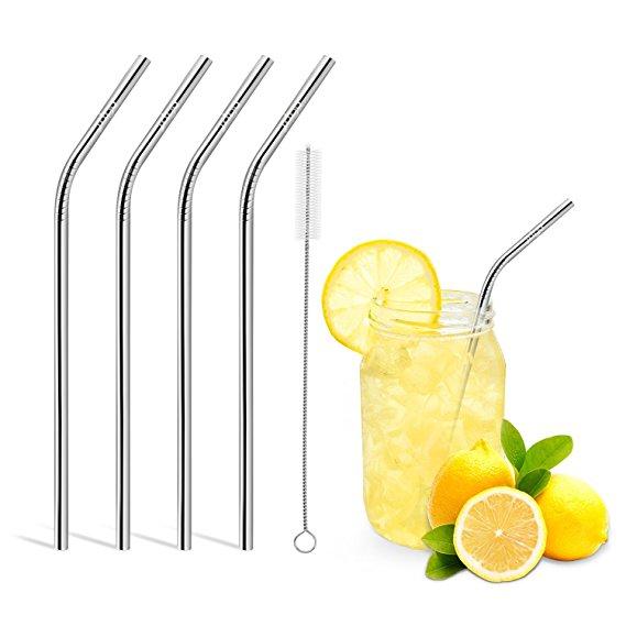 Reusable Stainless Steel Straws straight and bend FDA-Approved three size and cleaning brush reusable drinking straw bar drinking tool