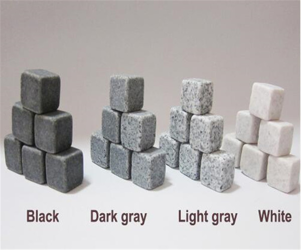 Natural Whiskey Stones 9pcs/set Whisky Stones Cooler Whisky Rock Soapstone Ice Cube With Velvet Storage Pouch