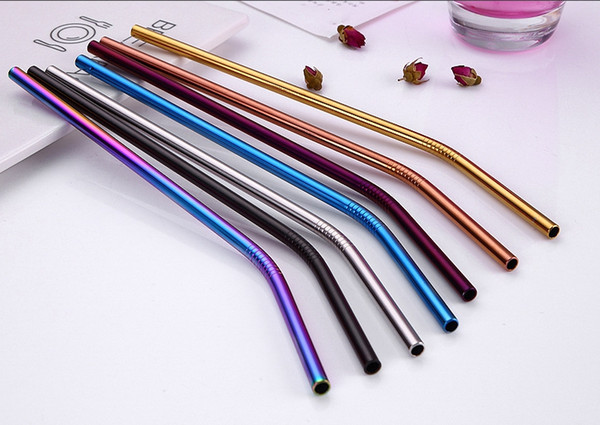 Colorful Stainless Steel Straws Straight and Bent Drinking Straws Eco Friendly Bar Drinking Tools Reusable Metal Pipette CMP01-04