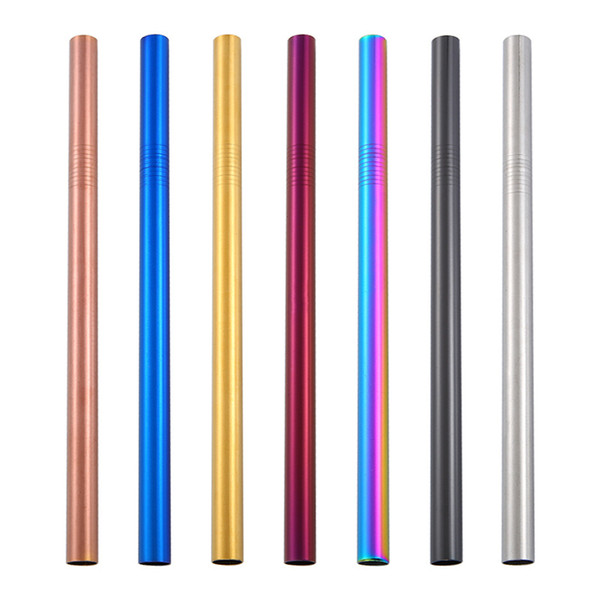 Colorful Wide Straws Plated Stainless Steel Bubble Tea Straws Reusable Straws Beer Fruit Juice Drink Dining Bar Kitchen Tool 12mm WX9-1181