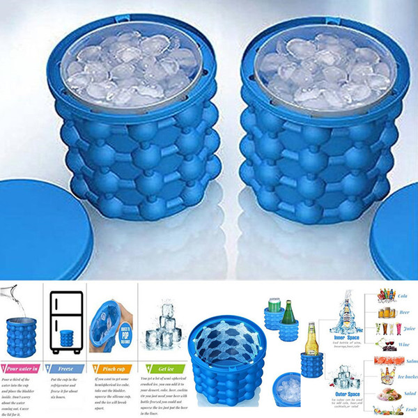 Dropshipping Ice Cube Maker Genie The Revolutionary Space Saving Silicone irlde ice bucket mold Kitchen Tools for whiskey Chilling wine 1pcs