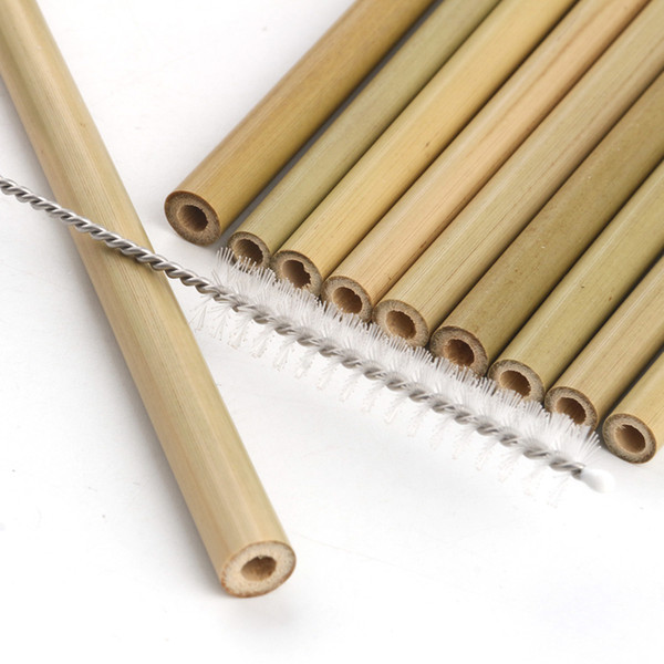 Bamboo Straws Bamboo Drinking Straw Reusable Eco Friendly Handcrafted Natural Drinking Straws and Cleaning Brush 0702545