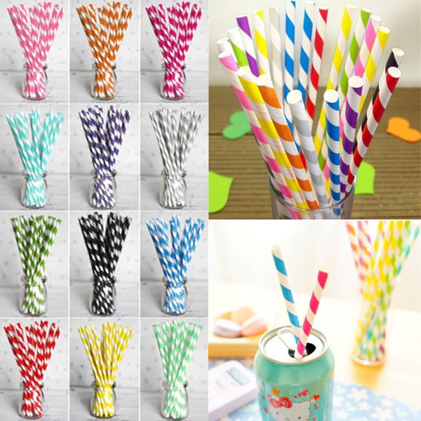 colorful drink paper straws strip drink paper straws 61 color Eco-friendly Drinking Straws