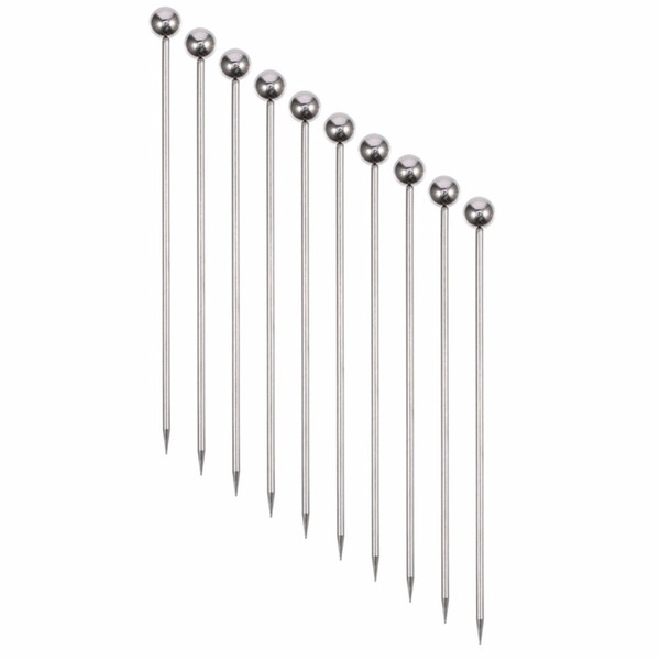 Stainless Steel Cocktail Picks Fruit Stick Toothpicks Martini Glass Picks Dessert Forks 4.3 Inches 11cm