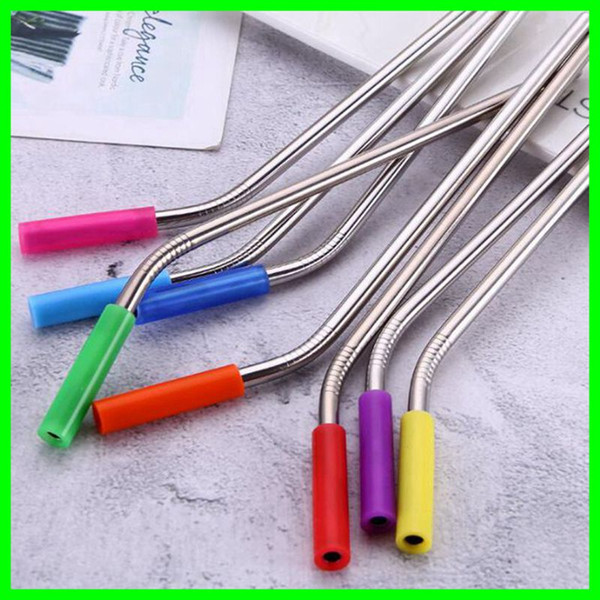 Colorful Silicone Tips Covers Straw for 6mm Stainless Steel Straws Food Grade Anti-sliding Cold Straws Cover