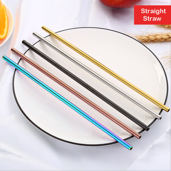 Colorful 304 Stainless Steel Drinking Straws 8.5