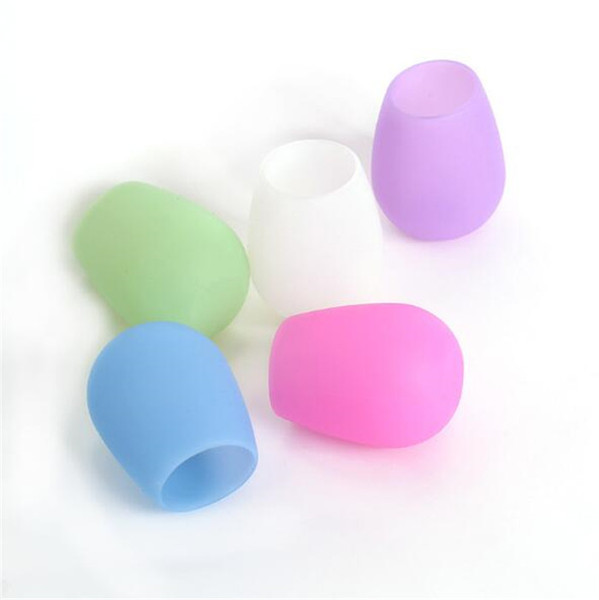 10pcs Colorful Fashion Unbreakable clear Rubber Wine Glass silicone wine glass silicone wine cup G035