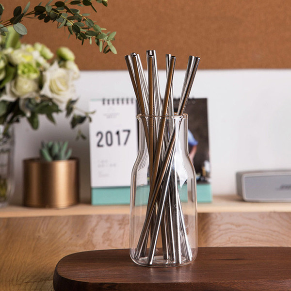 Reusable Straws Stainless Steel Metal Drinking Straws 8.5/9.5/10.5 inch Straw Copper Straw Reusable Straight And Bend Drinking Straw Tools