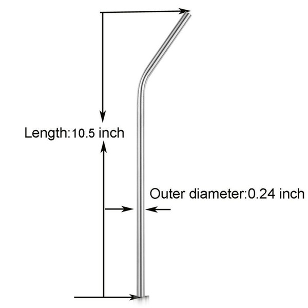 Stainless Steel Straws Durable Reusable Metal 8.5inch - 10.5inch Extra Long Bend Drinking Straws for 20OZ & 30OZ