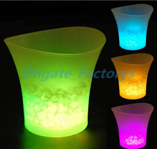 Bar 5 liters Volume plastic led ice bucket color changing nightclubs LED light ice bucket Champagne wine beer ice bucket