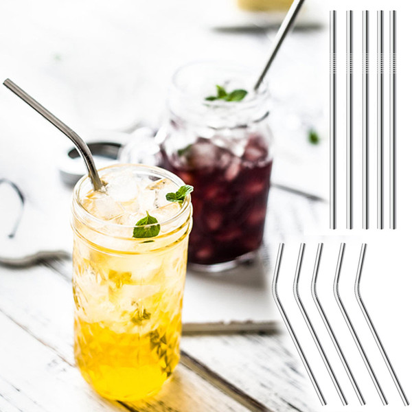 30oz 20oz Stainless Steel Straws Reusable Straws Straight Curved 304 Metal Straws Different Size Drinking Tool For Beer Fruit Juice Drink