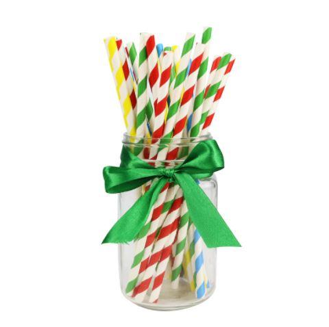 Environmental Multi color colorful Food Grade Paper Drinking Straws Birthday Wedding Event party decoration supplies dispette