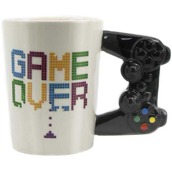 Game Over Coffee Mug 3D Game Controller Handle Mug Ceramic Cup Milk Tea Mugs Gameboy Birthday Gift Gaming Style Office Tea Cup