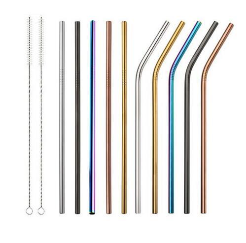 High quality Reusable Metal Drinking Straws Colorful Stainless Steel Sturdy Bendy or Upright Drinks Straw for Mugs