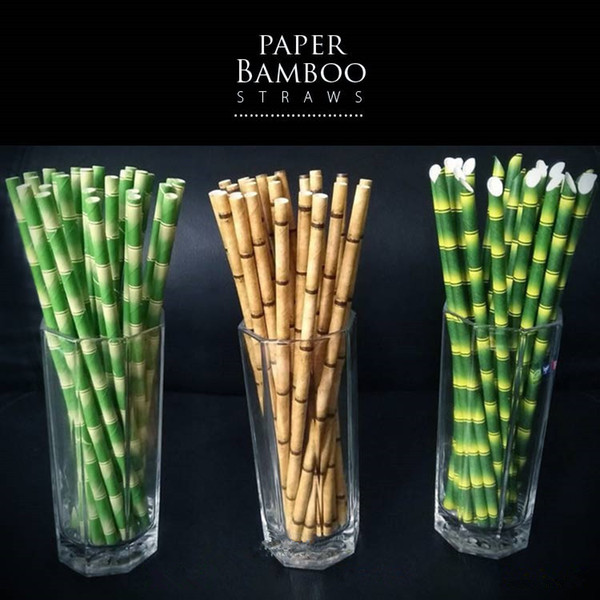 Biodegradable Bamboo Straws Bamboo Paper Straws Eco-Friendly 25Pcs a Lot Party Use Bamboo Straws on Promotion