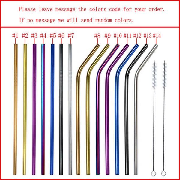 7 Colors Stainless Steel Colored Drinking Straws 6mm 8.5