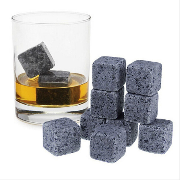 High Quality Natural Whiskey Stones Whisky Stones Cooler Whisky Rock Soapstone Ice Cube With Velvet Storage Pouch