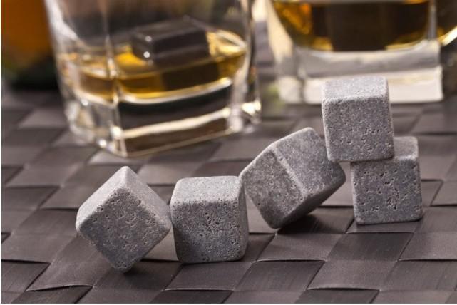 Wholesale - Free shiping whiskey stones 9pcs set w/velvet bag, creative gift for wine lovers, whisky rock stone