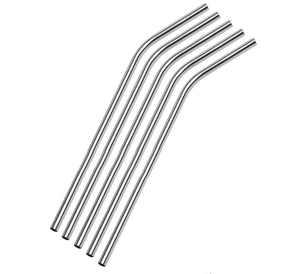 DHL Free shipping 100pcs/lot Stainless Steel Straw Steel Drinking Straws 205mm Reusable ECO Metal Drinking Straw Bar Drinks Party Stag