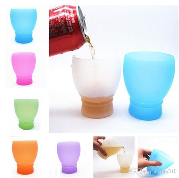 6 colors Silicone Wine Glasses Unbreakable Stemless Rubber Beer Mug Outdoor Cup Drinking Cups Drinkware IA565