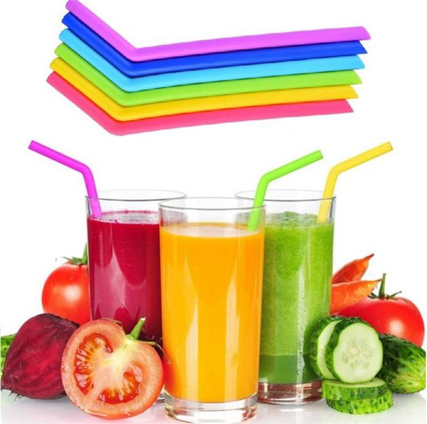 50pcs Newest hot sell food grade Silicone drinking straw colorful Silicone straw with brush recyclable silicone tube