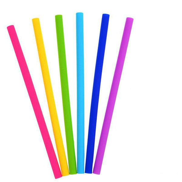 1000pcs colorful silicone straws for cups food grade 25cm silicone straight bent straws for bar home drinking straws