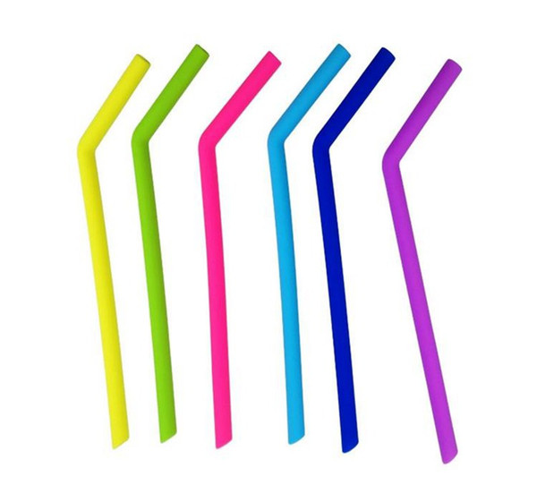 1000pcs Silicone Eco Straws Reusable for 800ml Mugs Smoothie Flexible Sucker 6 color Drinking Straw for Mugs Silicone Stripes Straw