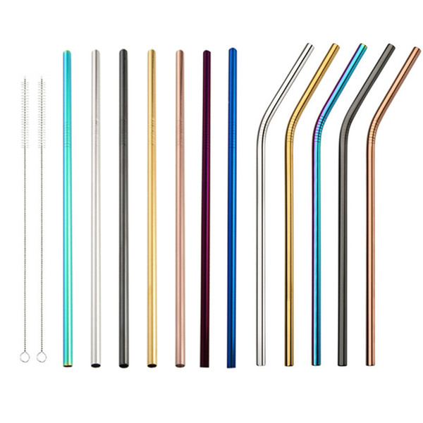 Stainless Steel Colored Drinking Straws 8.5