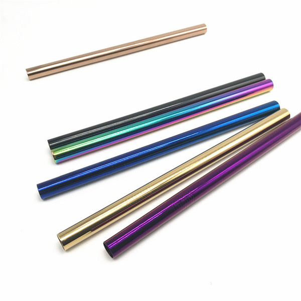 More Color 12MM Wide Straws 12MM Bubble Tea Straws PVD Plated 12MM Stainless Steel Smoothie Straws