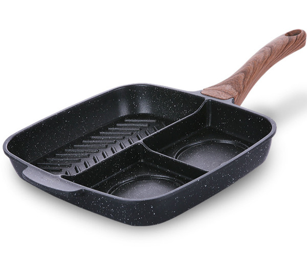 25 *27cm Breakfast Triad Titanium Pan Non -Stick Frying Professional Steak Pan Fried Pot Casting General Use Kitchen Cooking Tools