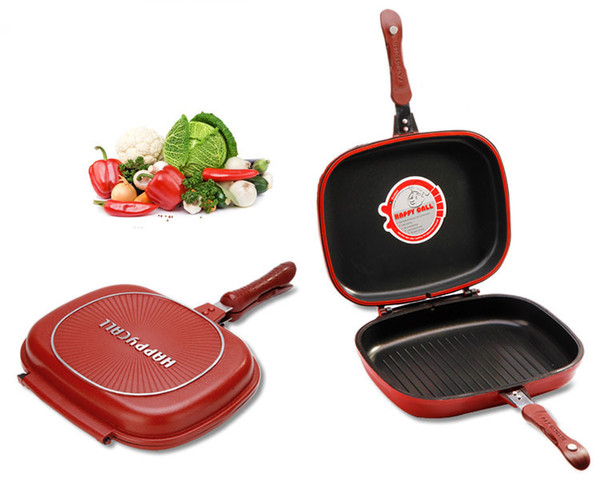 Wholesale Happycall Happy Call 30cm Big Size Fry Pan Non -Stick Fryer Pan Double Side Grill Cooking Pan