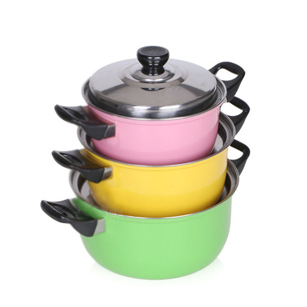 3pcs /Set Stainless Steel Cooking Pot Stockpot Gas Induction Cooker Soup Pots Safe Quality Nonstick Pan Household Canning Pot