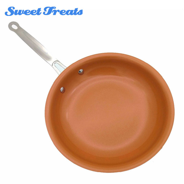 Sweettreats Non -Stick Copper Frying Pan With Ceramic Coating And Induction Cooking ,Oven &Dishwasher Safe 10 Inches 12inch