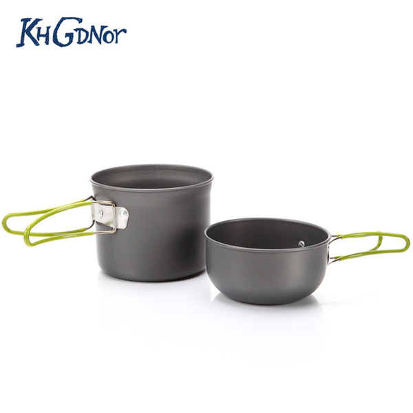 Camping Cookware Set Outdoor Aluminum Pot Pan Bowl With Foldable Handle Portable Nonstick Pot Set