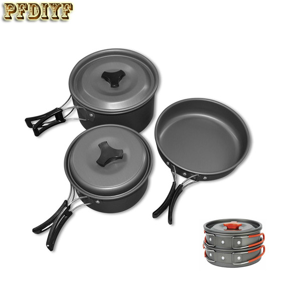 Pfdiyf 1 Set Outdoor Aluminium Alloy Camping Hiking Cookware Bowl Pot Pan Set Camping Kitchen Tools Camping Cookware Set Picnic