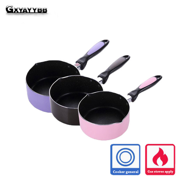 Gxyayybb 16cm Portable Mini Milk Pot Milk Heating Pot Nonstick Sauce Pan Practical Kitchenware Home Kitchen Cooking Pot Tool