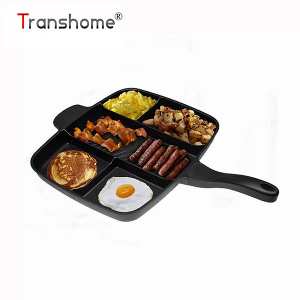 Transhome 5 In 1 Magic Frying Pan Master Non -Stick Divided Grill Pan Chef 'S Fry Oven Meal Skillet Baking Cookware