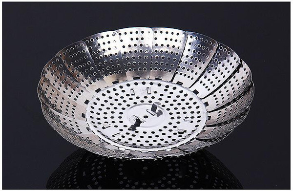 Lotus Folding Steamer Plate Stainless Steel Foldable Fruit Plate Telescopic Steamer Tray with Feet