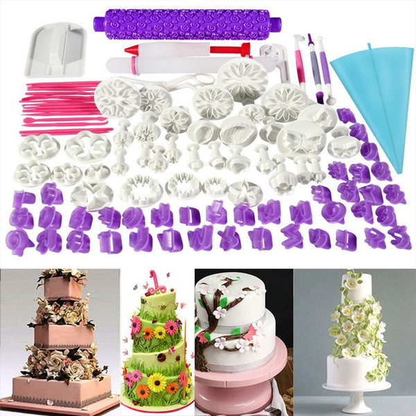 94pcs DIY 3D Cake Decorating Tools Plunger Fondant Baking Set Bakeware Silicone Molds Kitchen Kit Making Mould Cookie Dough Roller Set