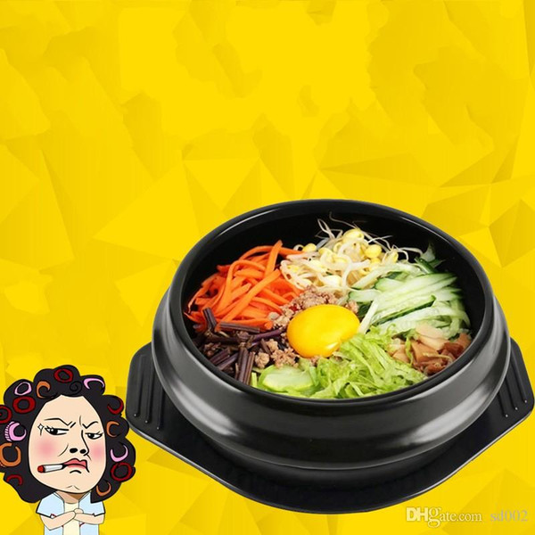 Practical Dolsot Stone Pot High Temperature Resistant Bibimbap Ceramic Soup Ramen Bowls With Tray Bowl Safety Easy Carry 16ff2 cc