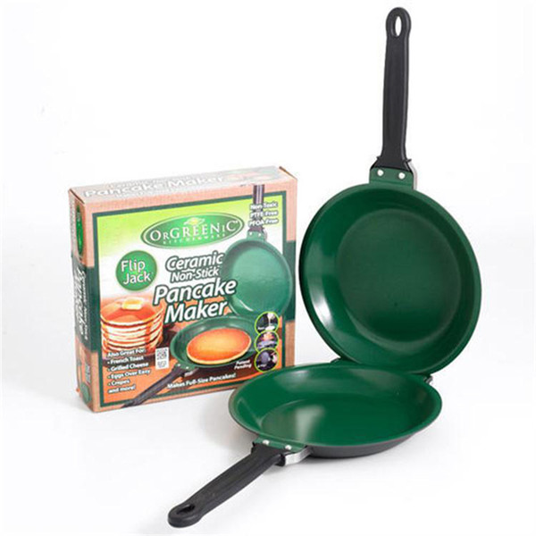 Flip Jack Ceramic Green Non-Stick Pancake Maker Mexico Cake Cookware Double Sided Frying Pan Kitchen Cooking utensil