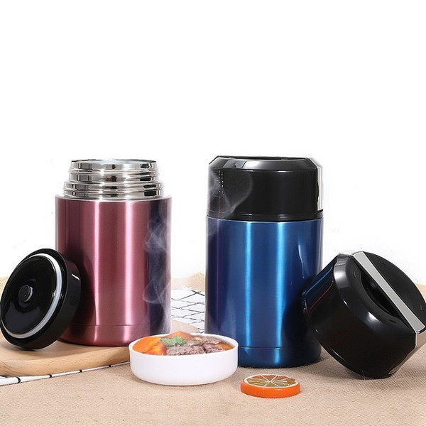 Portable Stewed Thermos for Food 800ML&1000ML Large Vacuum Flasks Insulated Soup Porridge Box for Outdoors Car Office W9914