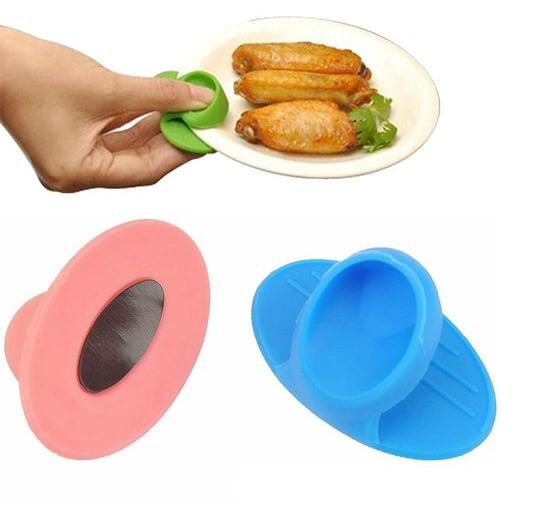 DHL Wholesale Kitchen tools Dish Silicone Microwave Oven Heat Insulate Finger Glove Mitts protective clips 1203#03