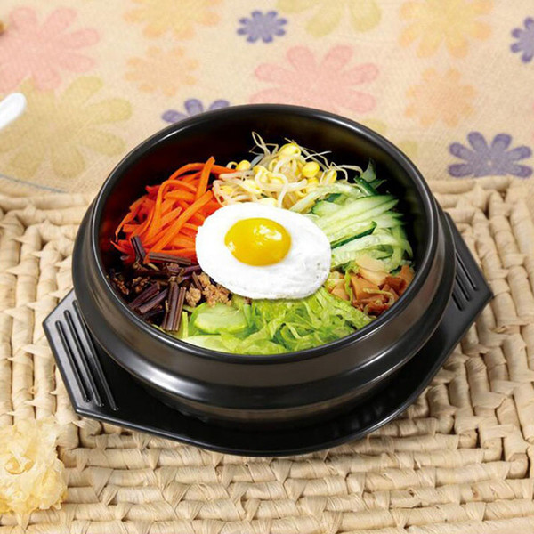 10set/lot Classic Korean Cuisine Sets Dolsot Stone Bowl Pot for Bibimbap Ceramic Soup Ramen Bowls With Tray Wholesale ZA4221