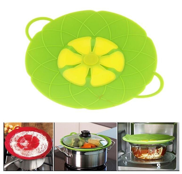 Silicone Lid Spill Stopper Silicone Cover Lid For Pan Cooking Tools Flower Cookware Parts Kitchen Tools 2 Colors Lid Free Shipping