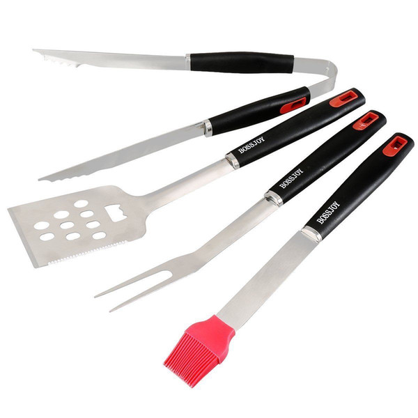 Multifunctional BBQ Grill Tools Set Basting Brush Spatula Opener Tongs Fork 4Pcs Inside Professional Utensil 20pcs