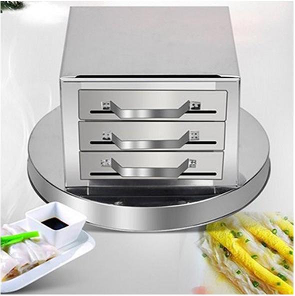 Rice Noodle Rolls Machine Stainless Steel Steamer 3 Grid Drawer Pull Rice Rolls Machine Household