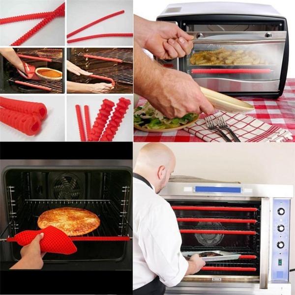 Oven Rack Guards Interlocking Silicone High Temperature Protection Oven Shelf Edge Guards Rack Shield 2pcs/set OPP Bag Package OOA1920