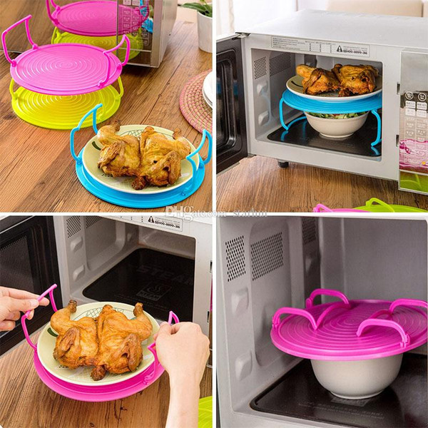 Microwave Steam Rack Plastic Layered Dish Tray Anti Scald Multipurpose Insulated Steaming Racks Bowls Shelving Layered tray WX-C04